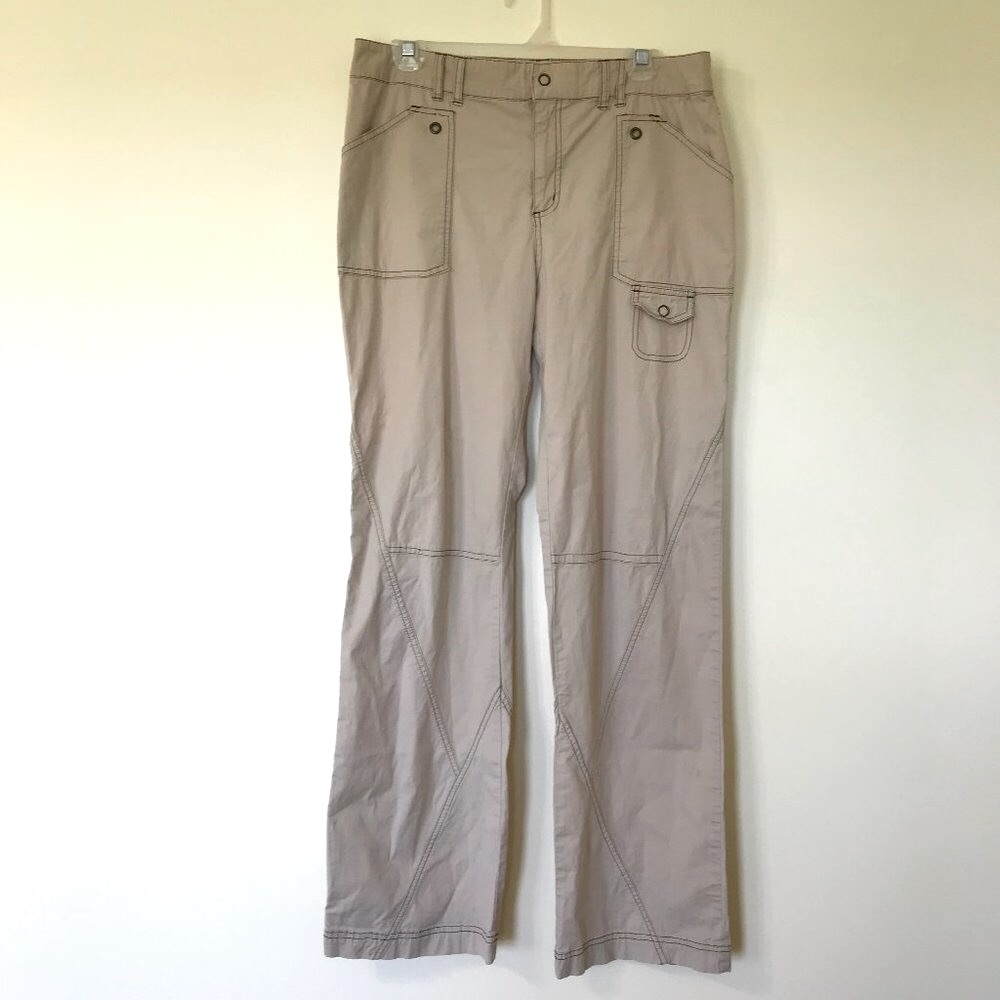 Y2Blu Utility Cargo Pants Ripstop Cotton Straight Leg Stitch Detail Vintage Y2K